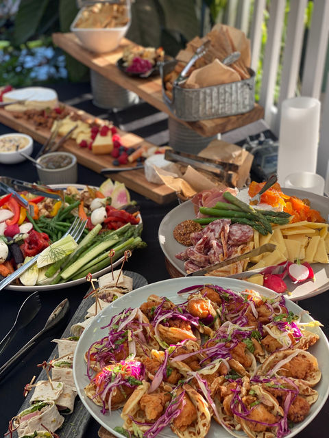 "Mezze Platter" "Chicken & Waffles" "grazing table" "Charcuterie" "Cheese Board"