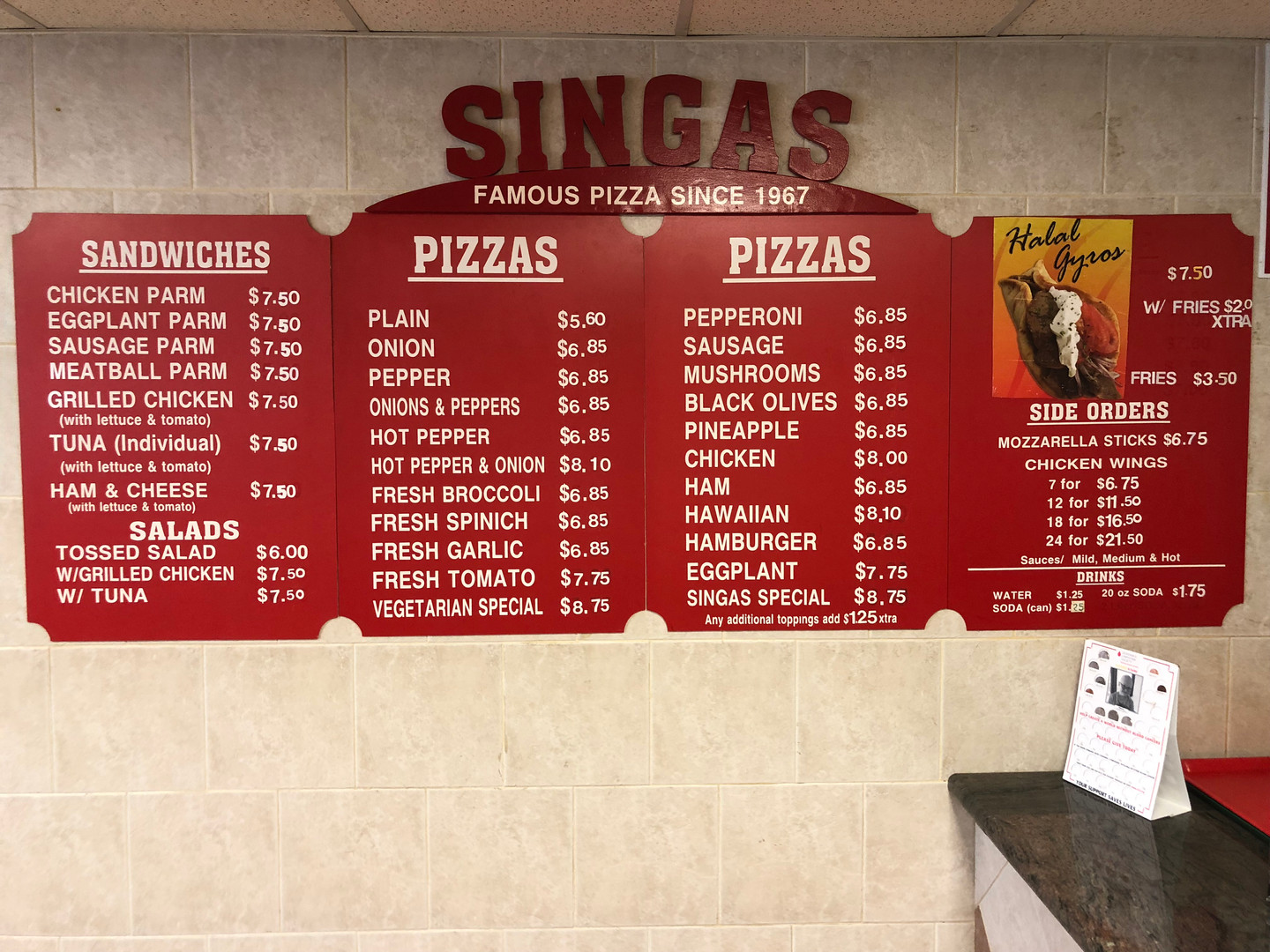 Singas Famous Pizza NJ Jersey City