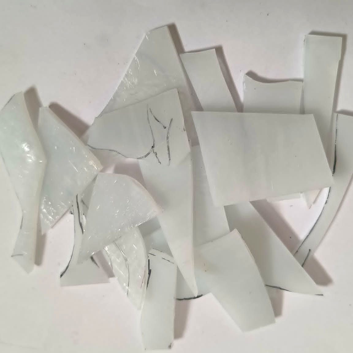 White milky stained glass offcuts 100 grams