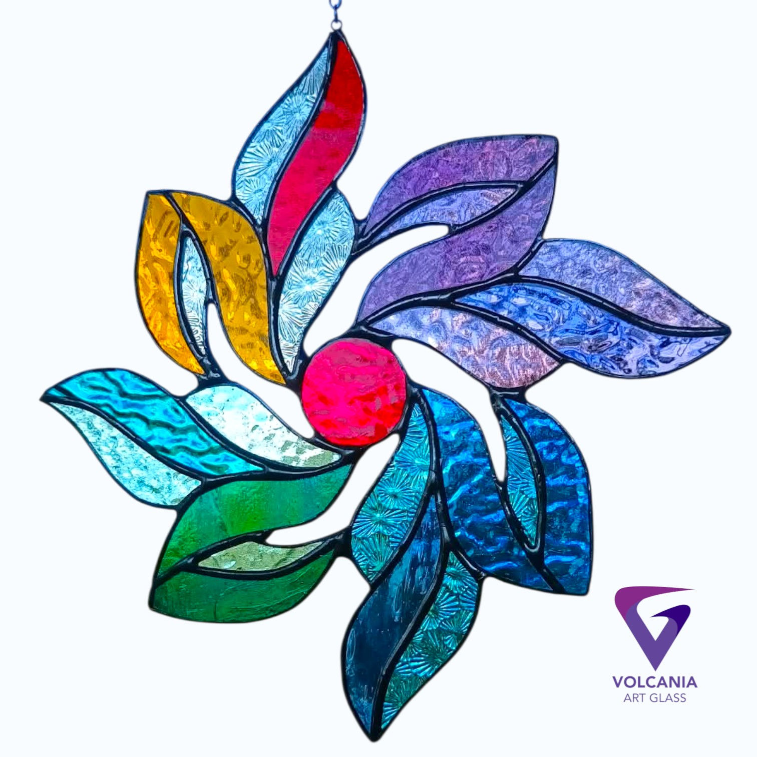 Swirling  Leaves  Leadlight Suncatcher-four seasons