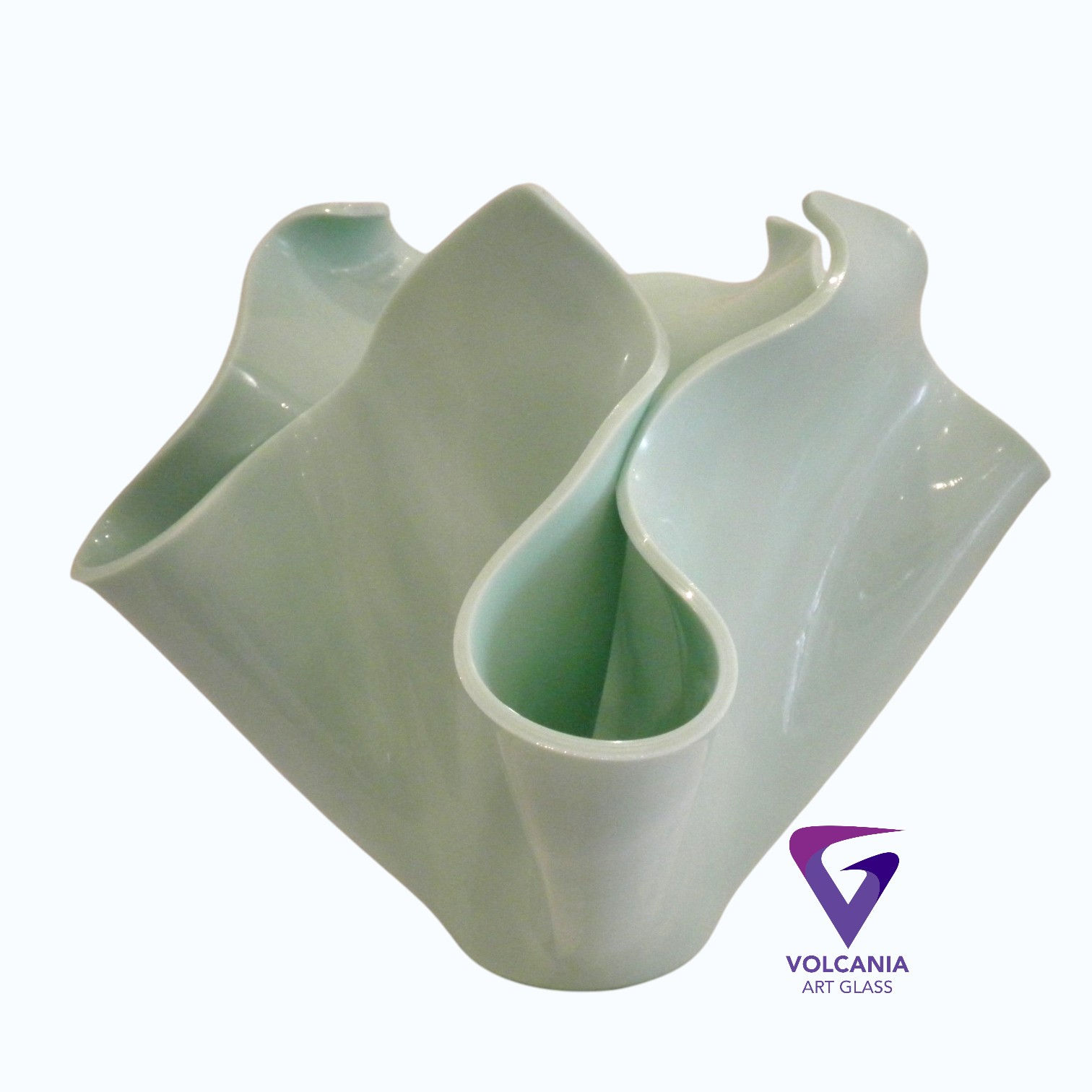 Vase - draped handkerchief-mint green