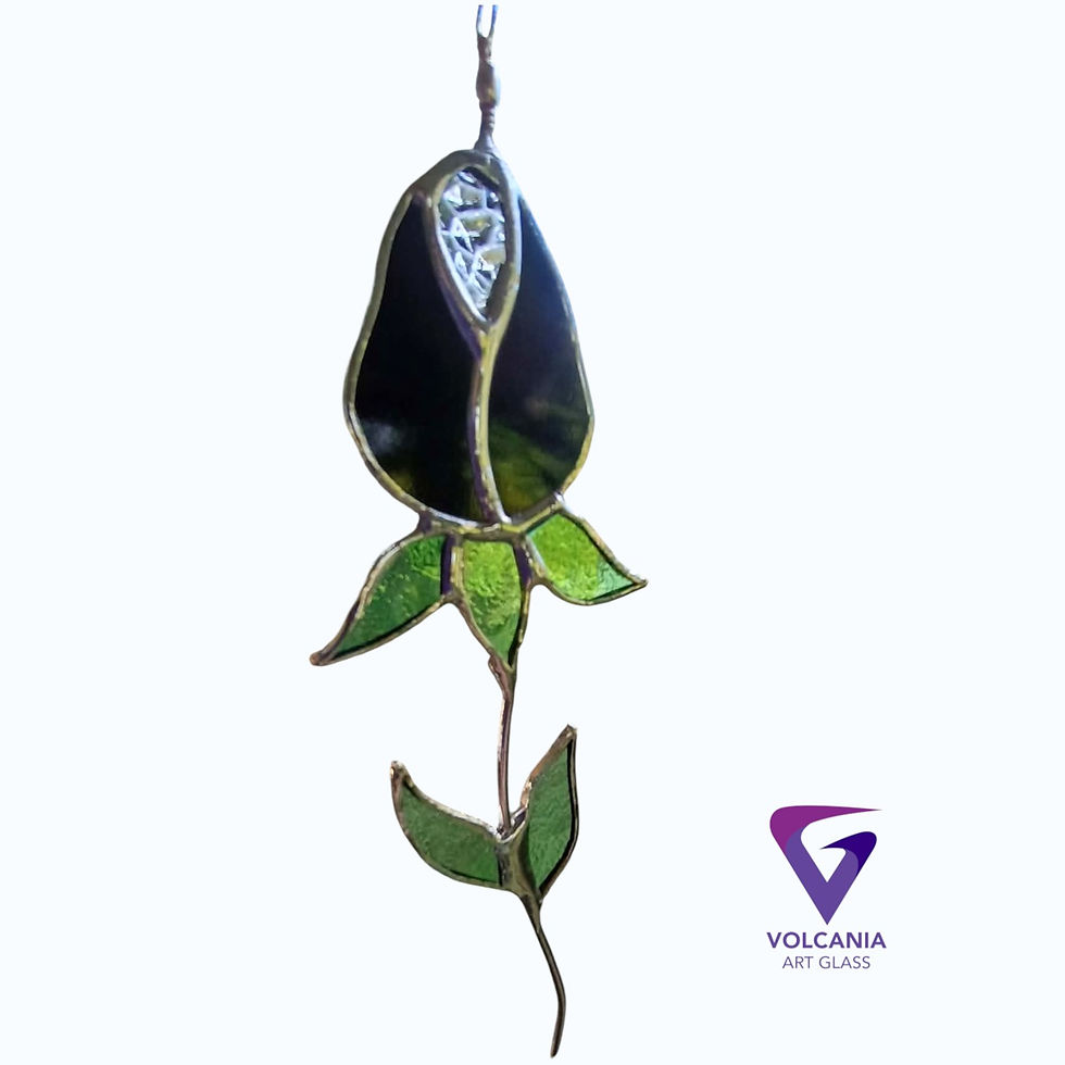 Thumbnail: Rosebud leadlight suncatcher