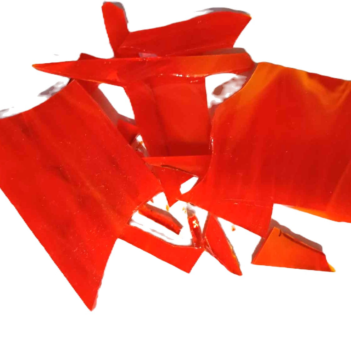 Stained glass offcuts  great to use in mosaics -orange wispy