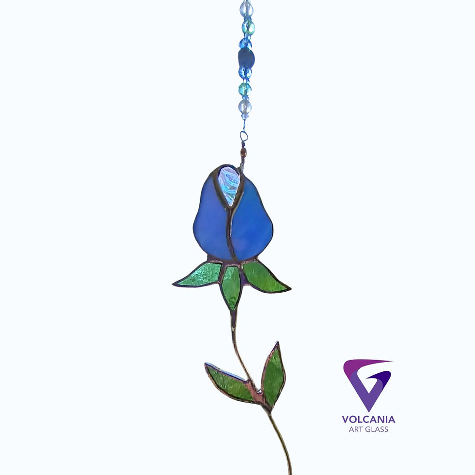 Thumbnail: Rosebud leadlight suncatcher