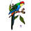 Thumbnail: Red Capped Parrot with Gumnuts & Leaves Suncatcher