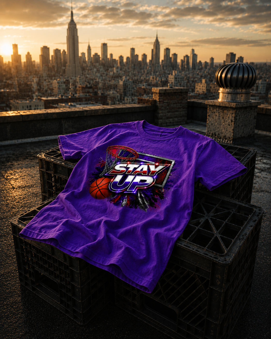 Toronto Raptors-inspired STAY UP T-Shirt -Purple