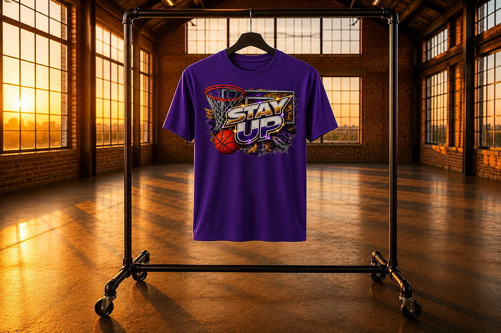 Thumbnail: Lakers-inspired STAY UP T-Shirt - Purple