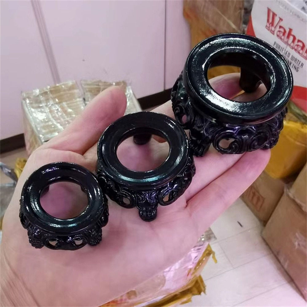 Black Round Ornate Hollow Ball-Egg Base