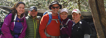 Backpackers from Charleston, South Carolina at South Mountains State Park in Connelly Springs, NC