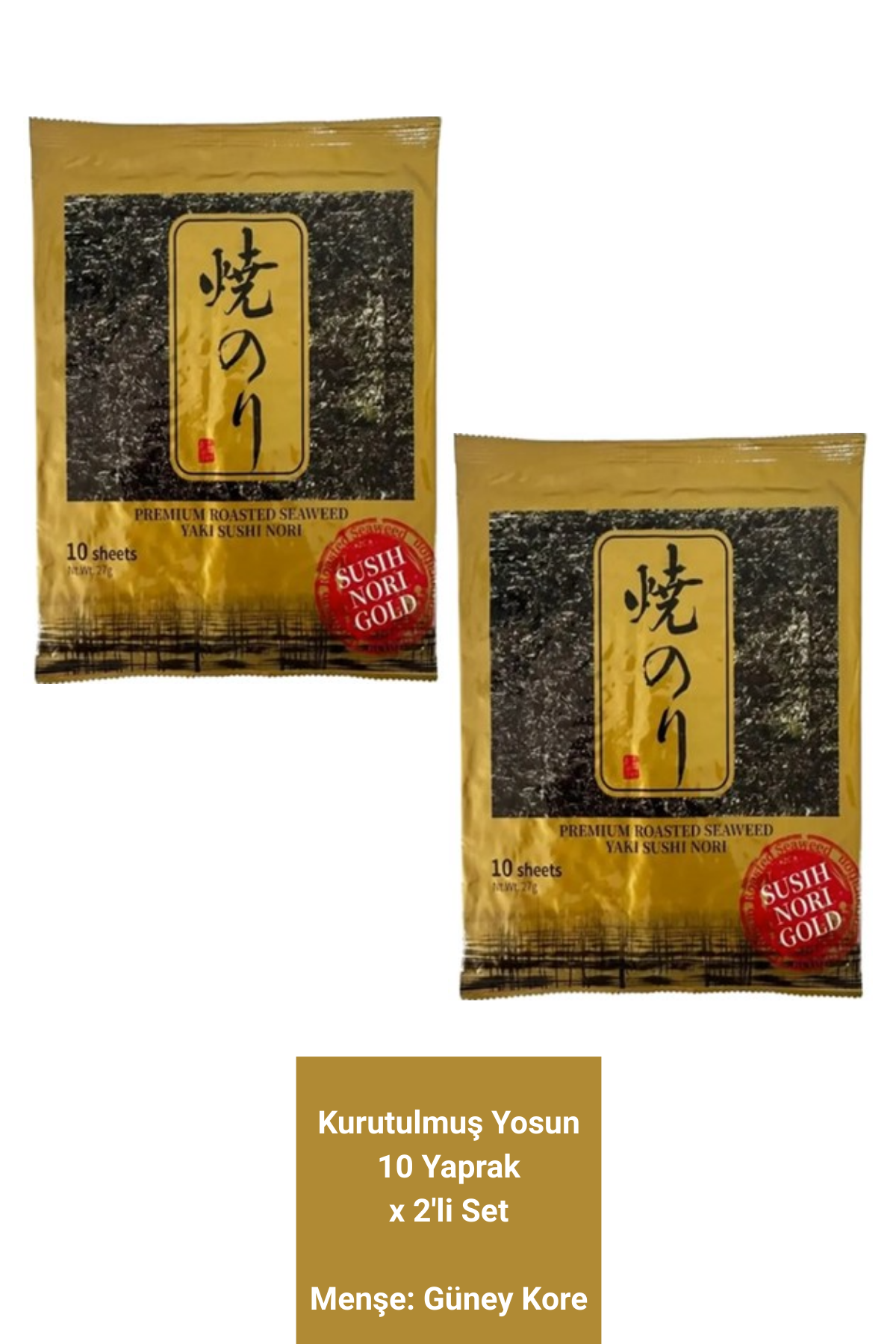 Kaitatuya Premium Roasted Yaki Sushi Nori Deniz Yosunu 10 Adet x 2'li Set