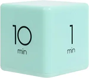 blue cube timer showing 10 and 1 minute