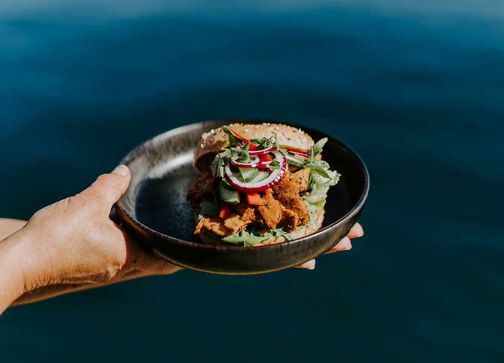 A chicken bagel