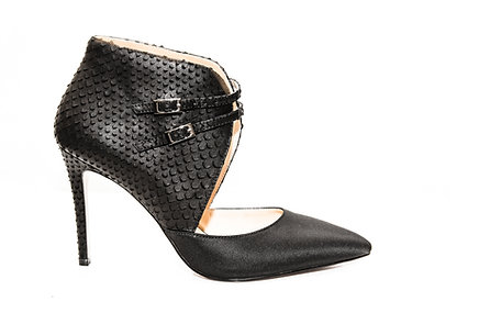 Blanka snake effect satin shoes