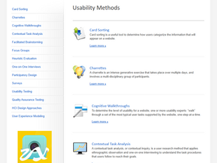 Repository of usability methods