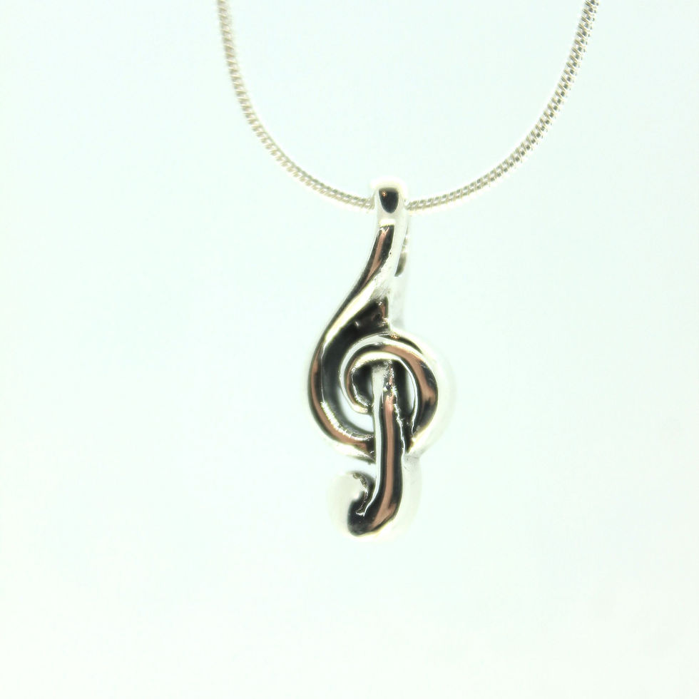 Thumbnail: Music Note - 925 Sterling Silver Pendant