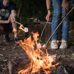 Marshmallows at the campfire - a great way to finish a session