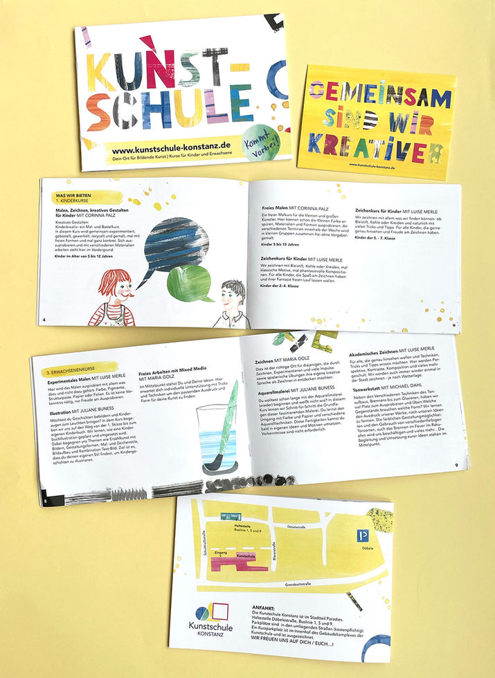 Broschüre, Gestaltung, Collage, 