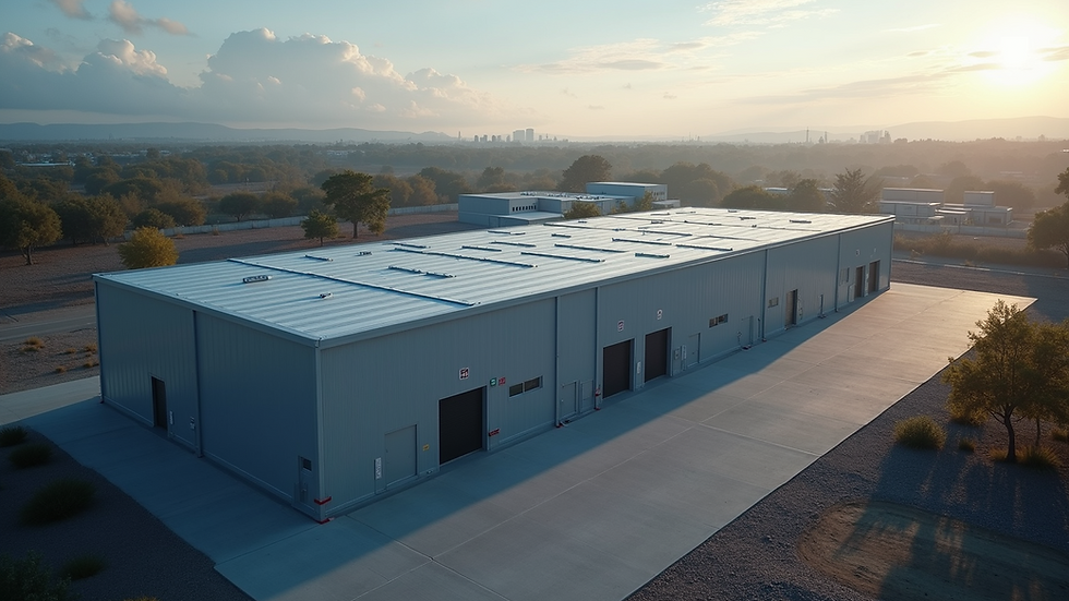 High angle view of a modern battery storage facility