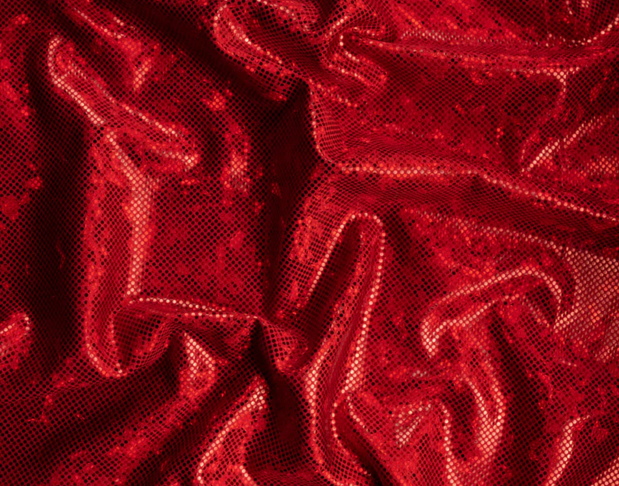 Metallic Spandex - Red Shattered Glass - various lengths