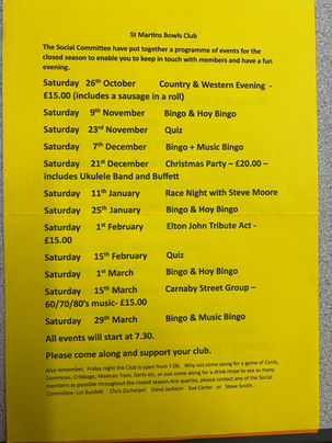Events for the Closed season