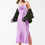 Thumbnail: Satin Midi Dress With Draped  Neck in Lilac