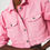 Thumbnail: Cropped Denim Trucker Jacket in Pink