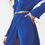 Thumbnail: Satin Wrap Detail Pleated Dress in Blue, evening wear, σατέν μπλε φόρεμα πλισέ με χιαστί λεπτομέρεια, γυναικεία ρούχα