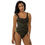 Thumbnail: One-Piece Black Evezeti pattern Swimsuit
