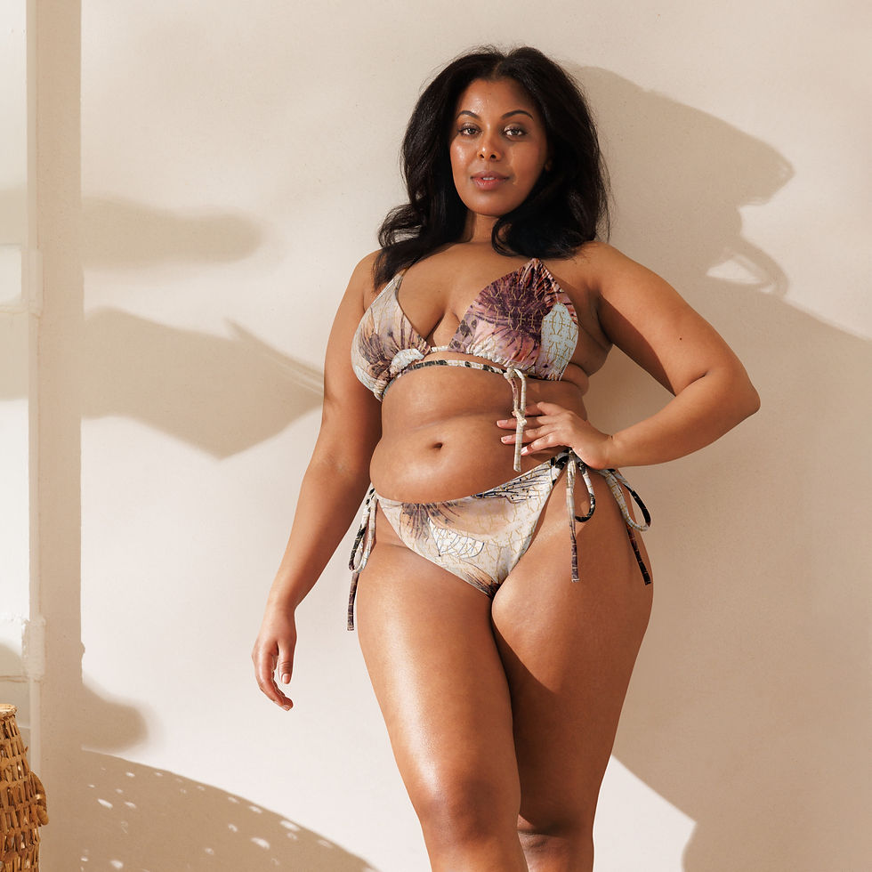 Floral pattern recycled string bikini