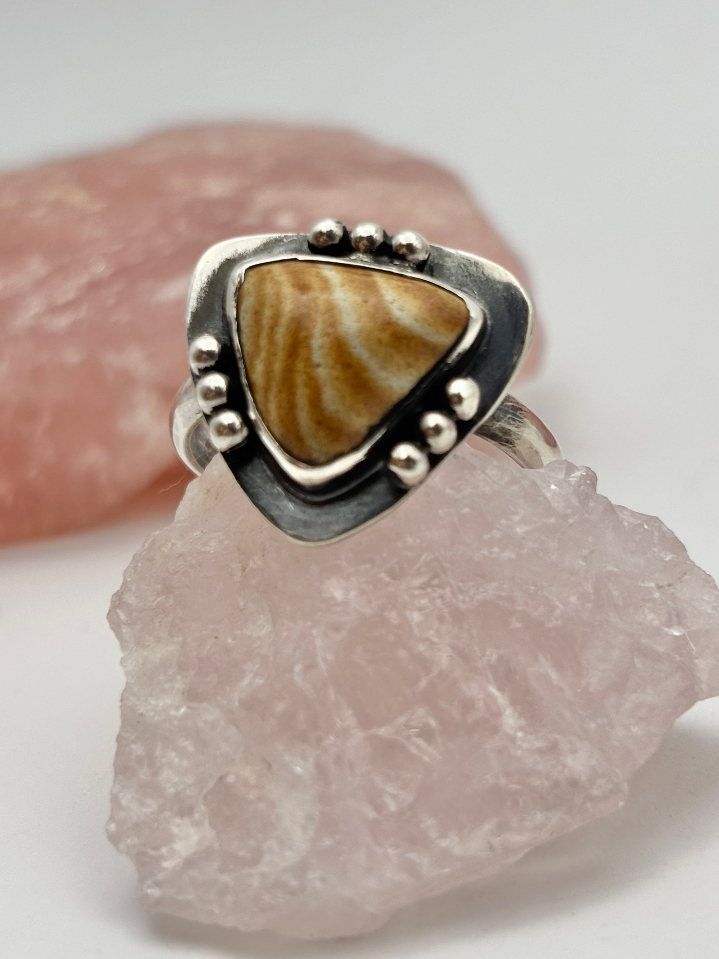 Sandstone Jasper Triangle Ring