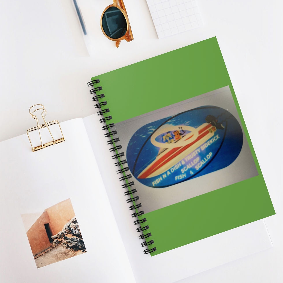 Fish N A Dish & Trusty Sidekick Scallop (Fish & Scallop's)Spiral Notebook 