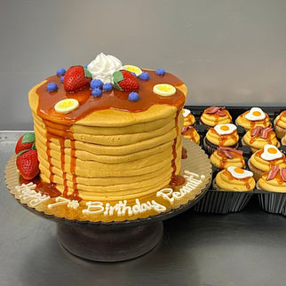 fondant pancake stack cake
