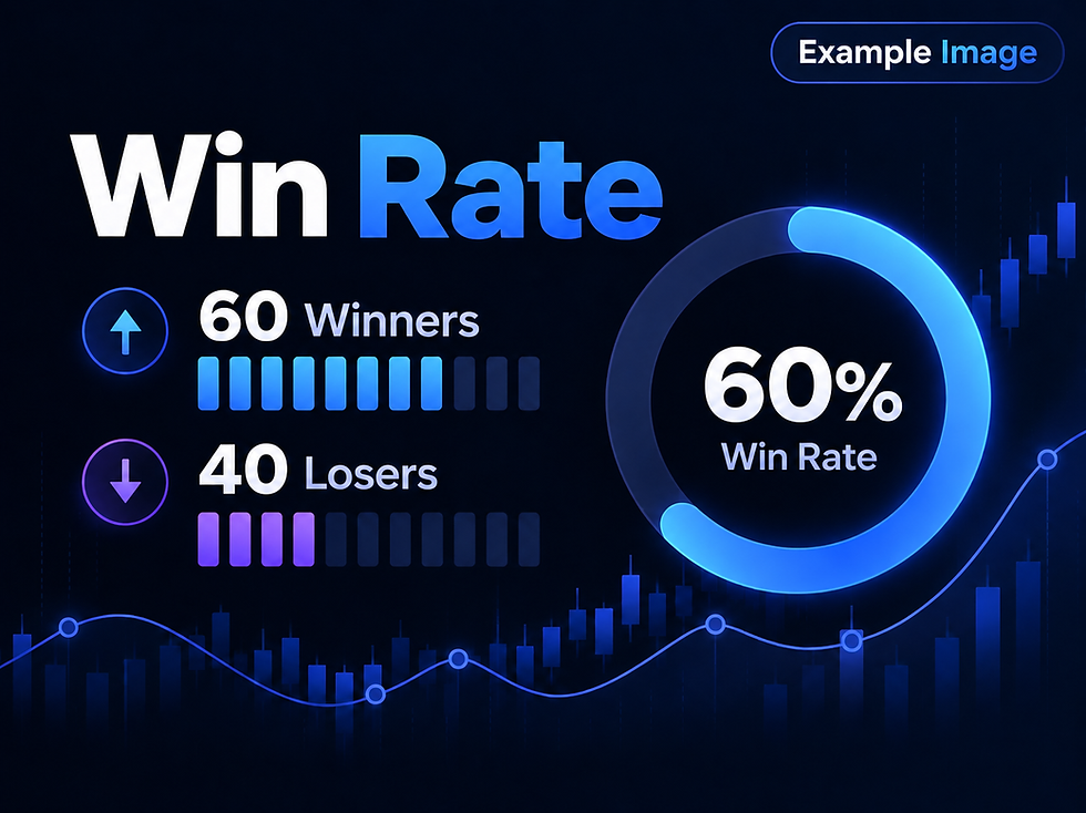 Illustrative example of a 60% win rate from 60 winning and 40 losing trades.