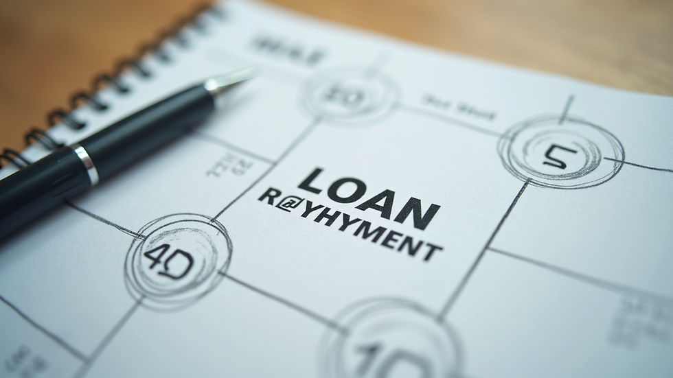 High angle view of a calendar with marked loan repayment dates