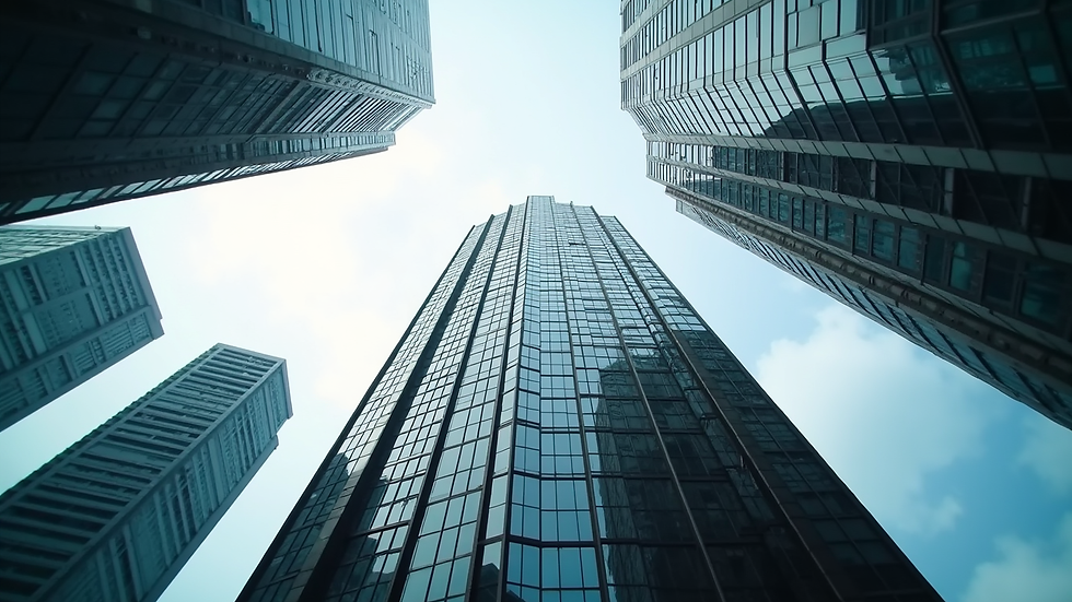 Eye-level view of a modern office building in Kuala Lumpur
