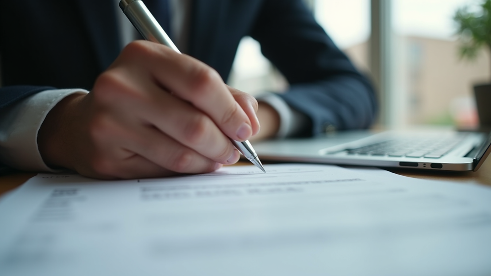 Eye-level view of a person filling out a loan application form on a laptop