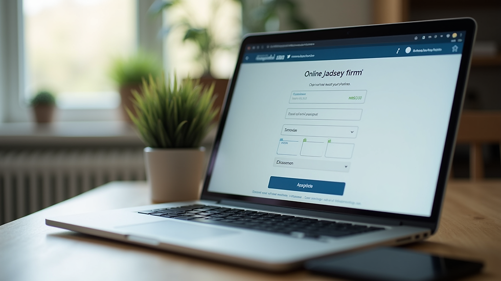 Close-up view of a laptop screen showing an online loan application form