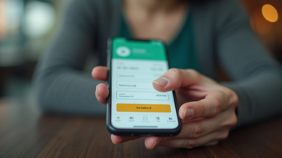 Eye-level view of a smartphone displaying a loan app interface