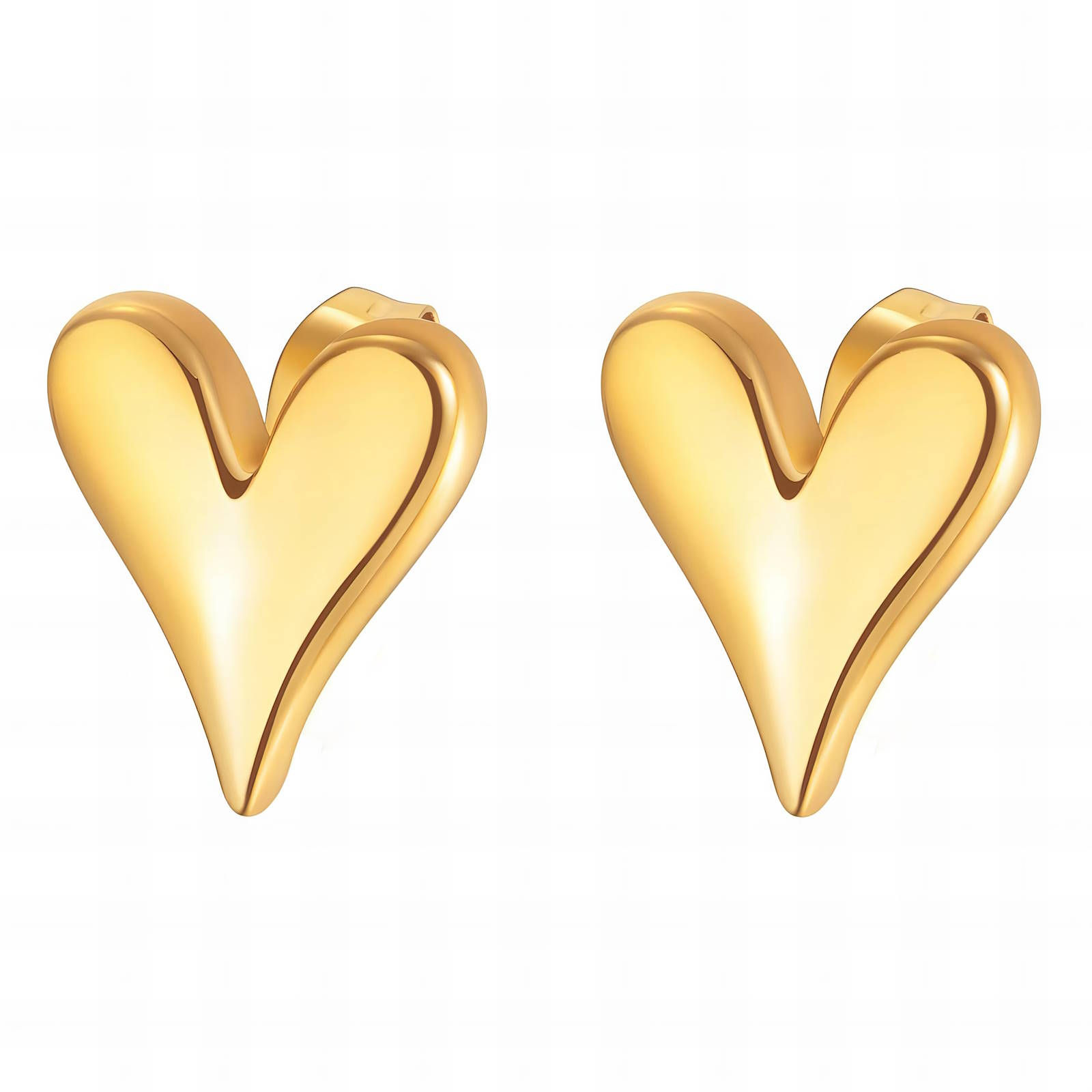 picture of gold heart earrings