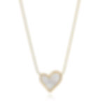 white heart on gold chain necklace