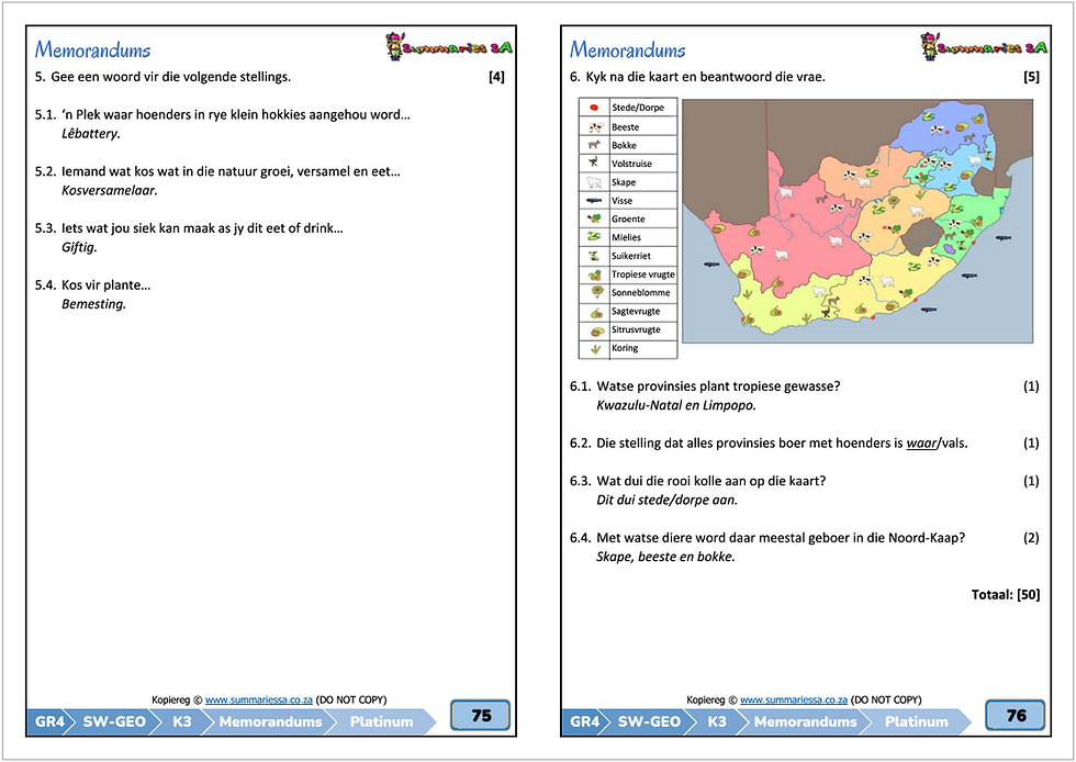 Thumbnail: Gr 4 SW: Geografie KW 3 [Afrikaans]