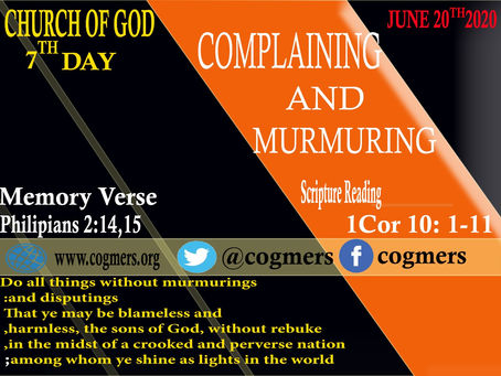 COMPLAINING AND MURMURING.