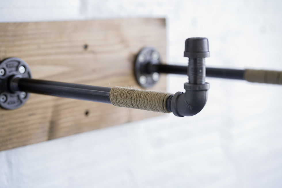 Thumbnail: Burlap Iron Pipe Bicycle Wall Display