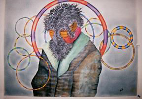 Birdman with hairy face