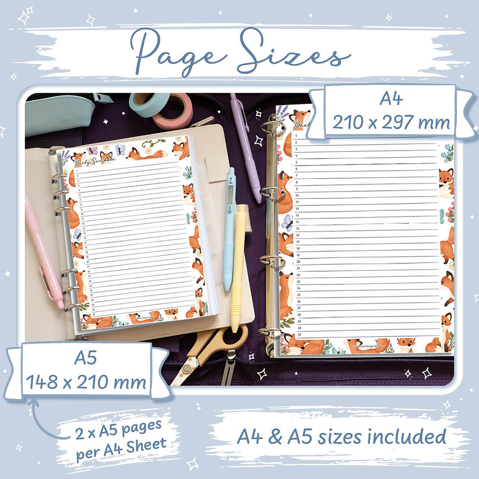 Thumbnail: Printable daily scribble page featuring lines for daily reflections and notes.