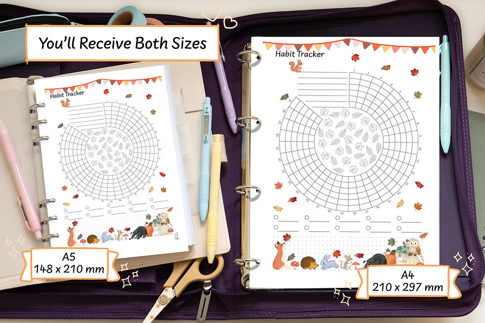 Pumpkin Patch Tracker Pages in A4 & A5 Planners