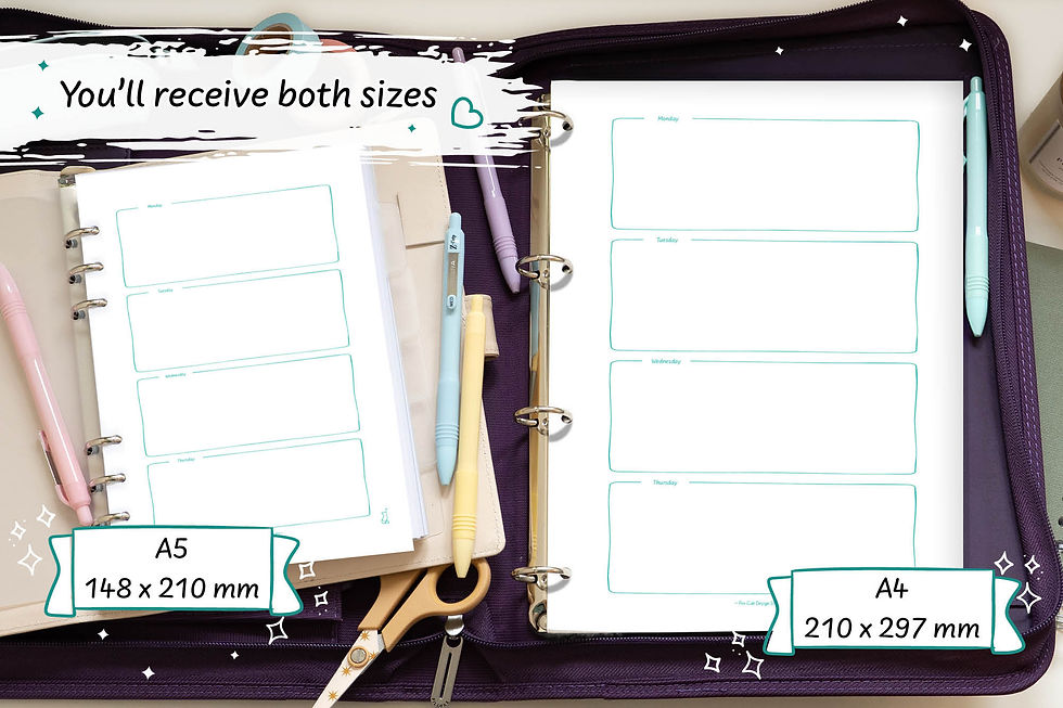 Thumbnail: Teal Hand-Drawn Weekly Spread Design 4 Digital Download on a white desk with teal stationary