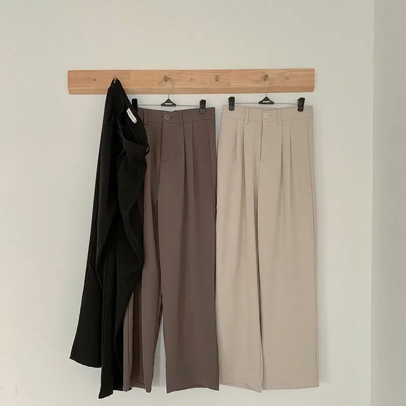 Thumbnail: High Waist Women Suit Pants Fall Straight Office Ladies Korean Fashion Trousers 