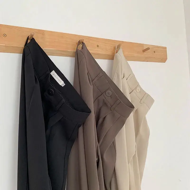 Thumbnail: High Waist Women Suit Pants Fall Straight Office Ladies Korean Fashion Trousers 