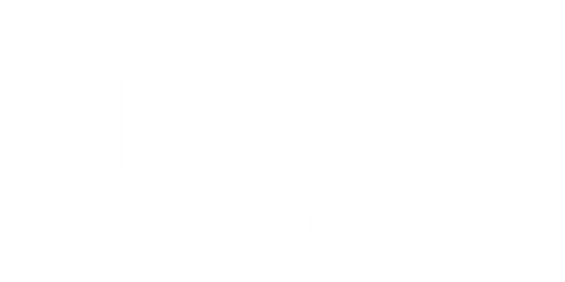 Logo mit der Schrift Vi'sion Creations in weiß